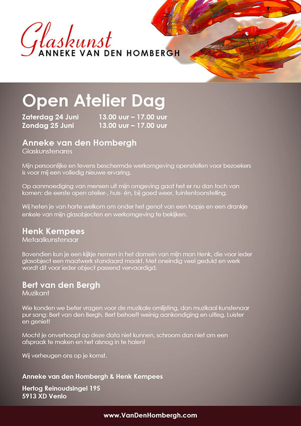 Open Atelier Dag 24 en 25 juni 2017